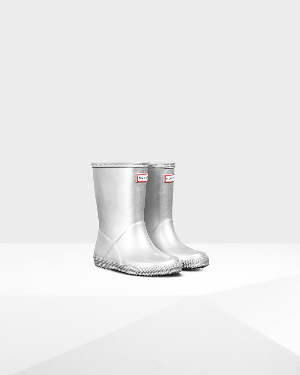 Bottes de Pluie Hunter Original First Classic Metallic Enfant Argent OKQRPAC-31